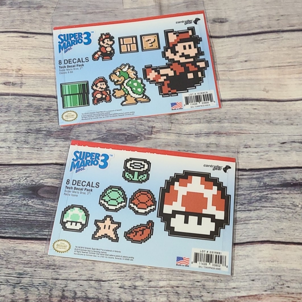 Super Mario 3 (2) Tech Decal Packs, Brand New
